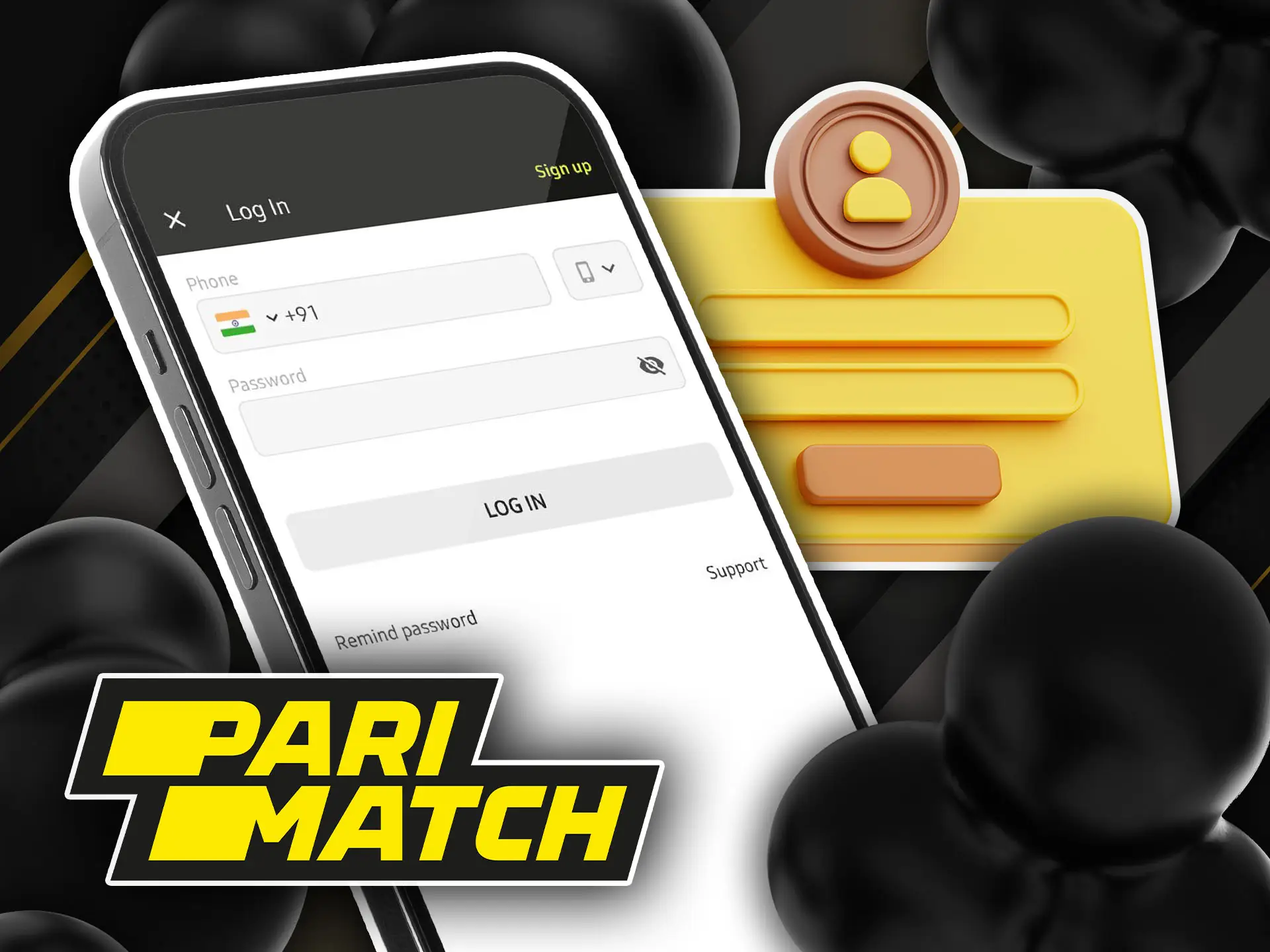 How to log into your profile in the Parimatch application for India.