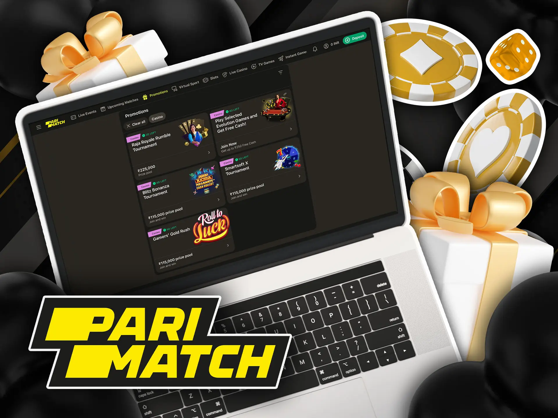 Bonuses for Parimatch casino in India.