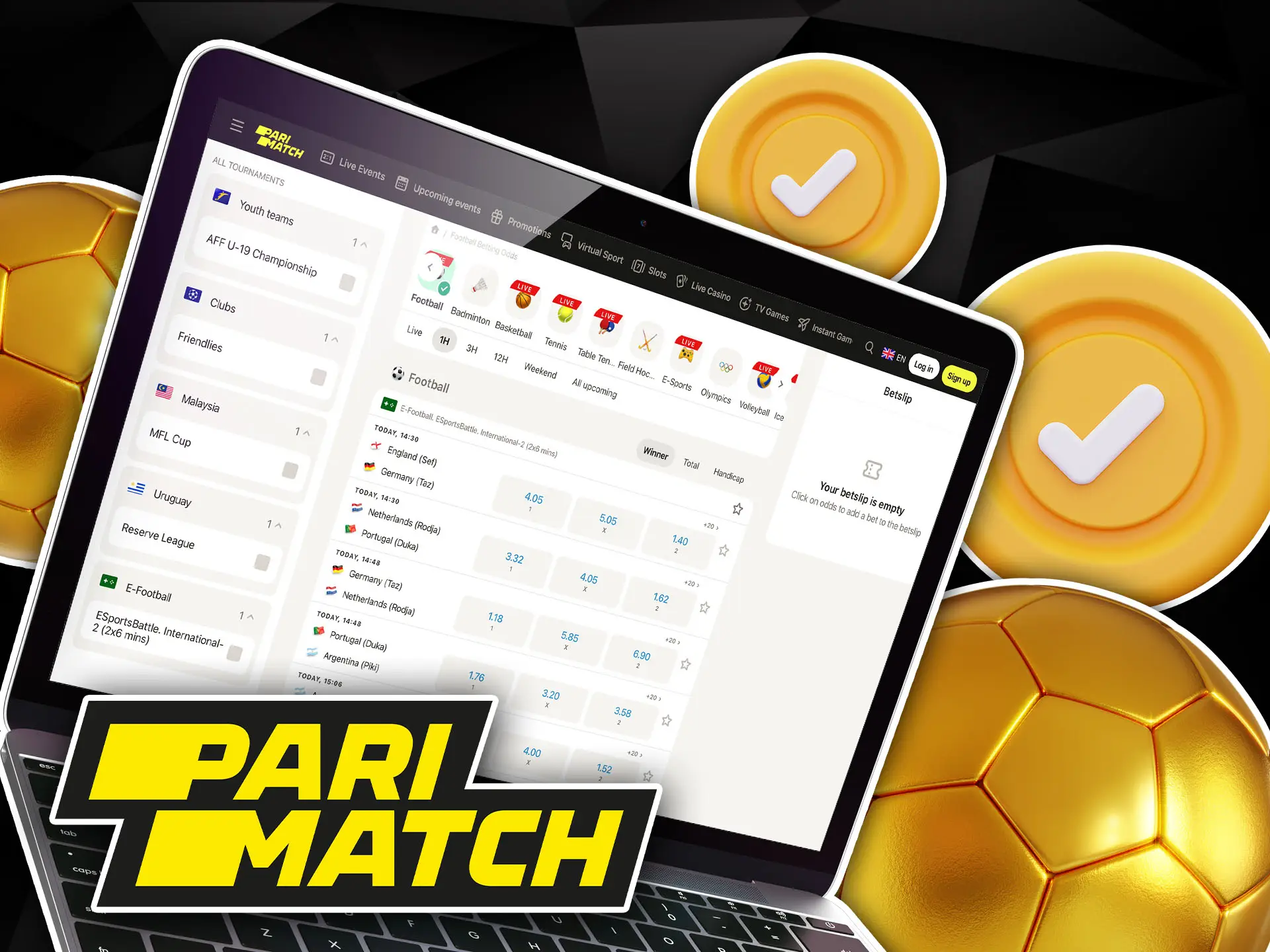 Types of benefits for soccer betting at Parimatch.