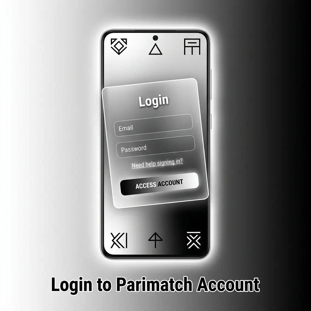 Parimatch login page showing step-by-step account access process with credential entry and security verification