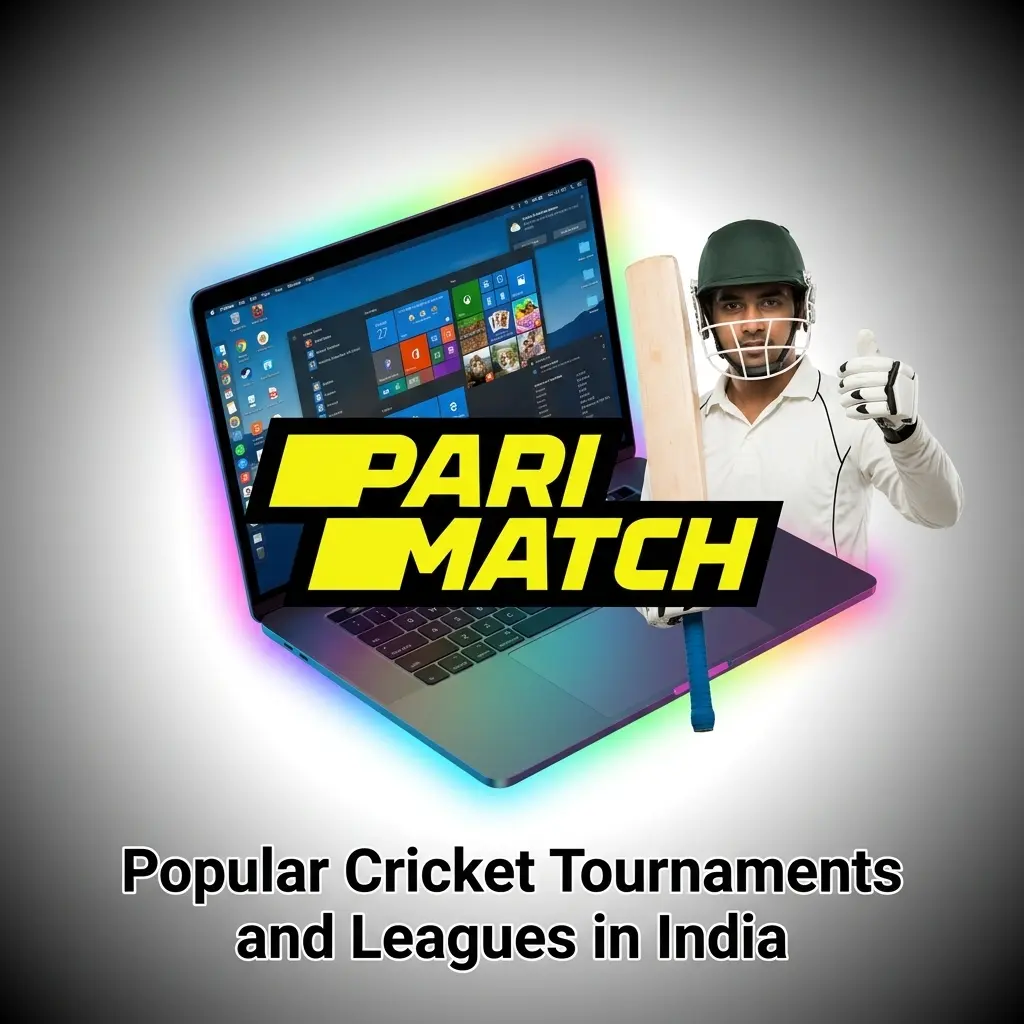 Popular cricket tournaments and leagues in India including IPL, ICC World Cup, The Ashes, and T20 events on Parimatch