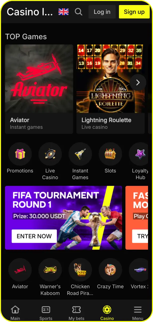 Spin premium video slot games displayed on the slots panel at Parimatch app.