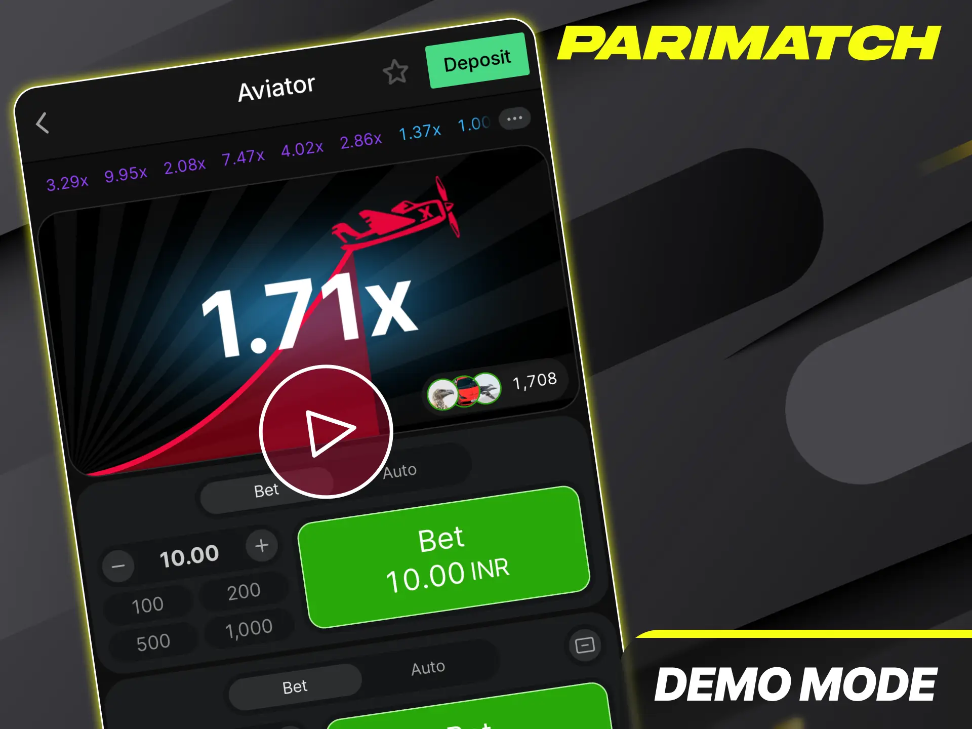Test your tactical crash strategies risk-free using the Aviator demo mode on Parimatch.