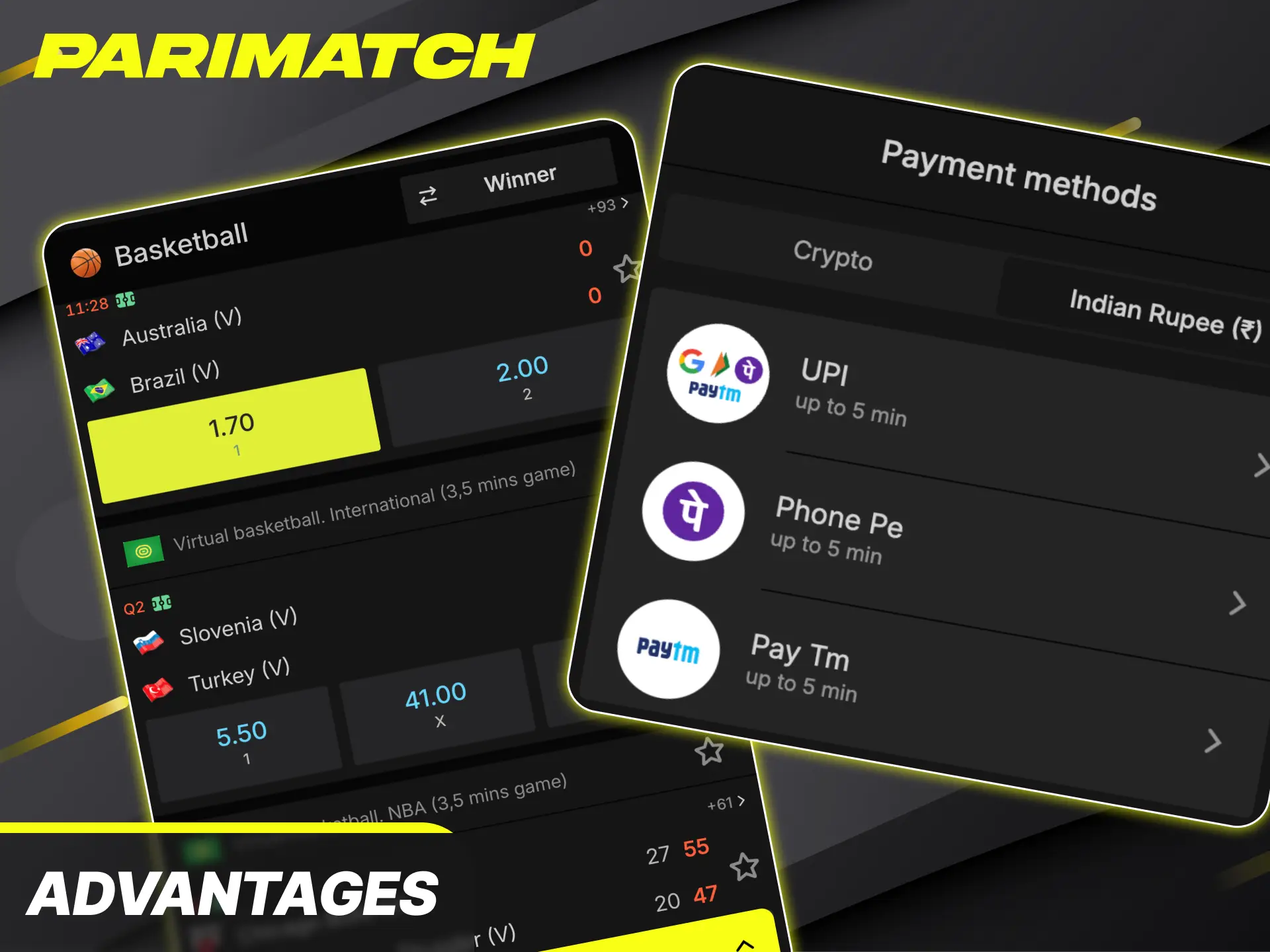 Enjoy competitive odds and secure local transaction options among the top advantages of betting for basketball on Parimatch.
