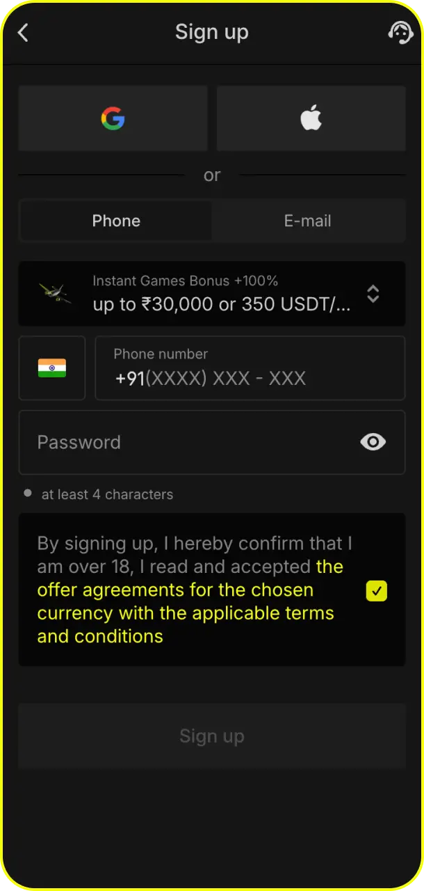 Create a personal gaming profile to register on this site and unlock Parimatch bonuses.