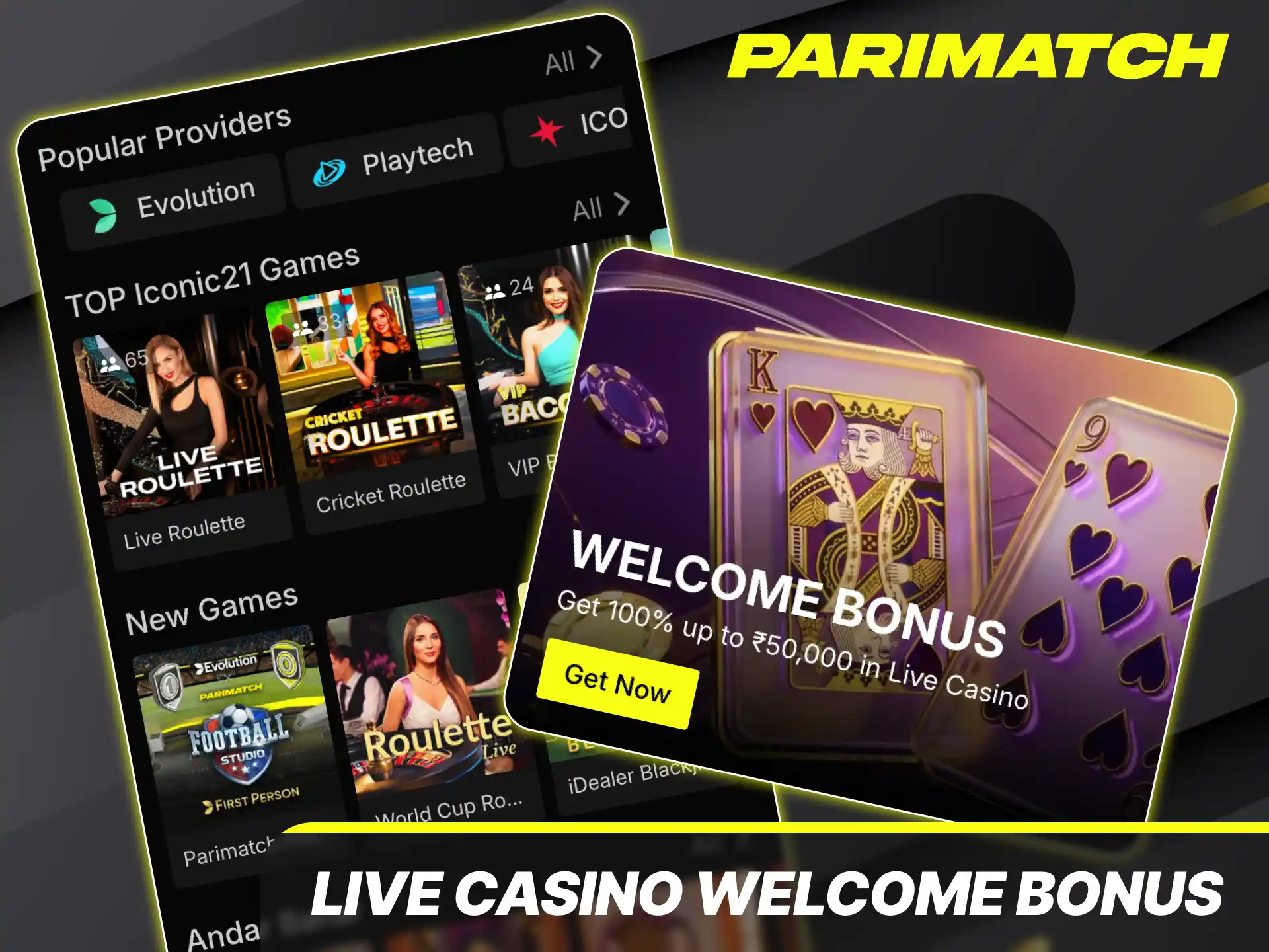 Enhance your live dealer gaming experience with a special live casino welcome bonus from Parimatch.