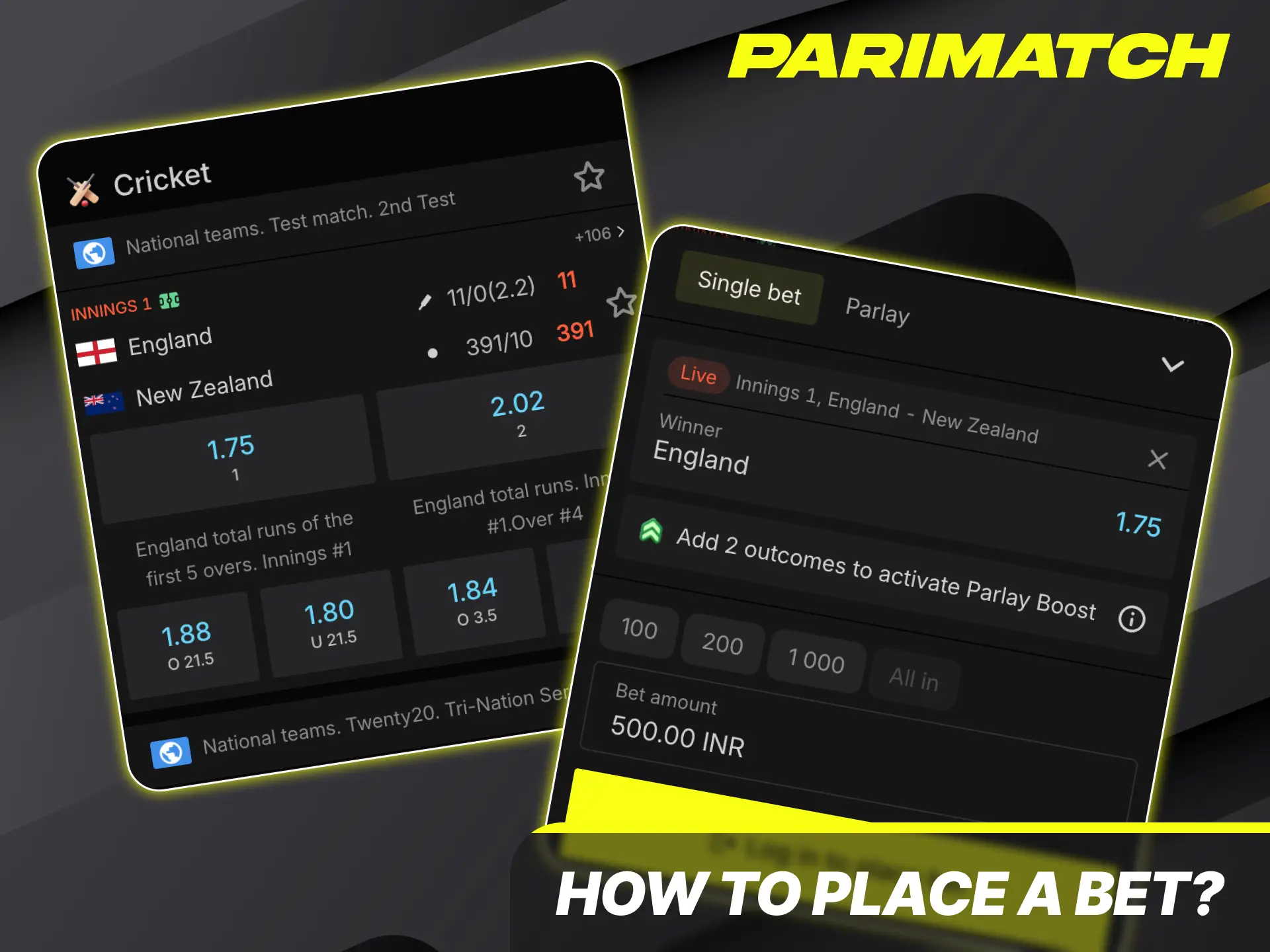 Discover how to place a bet quickly using the intuitive Parimatch betting mobile interface.