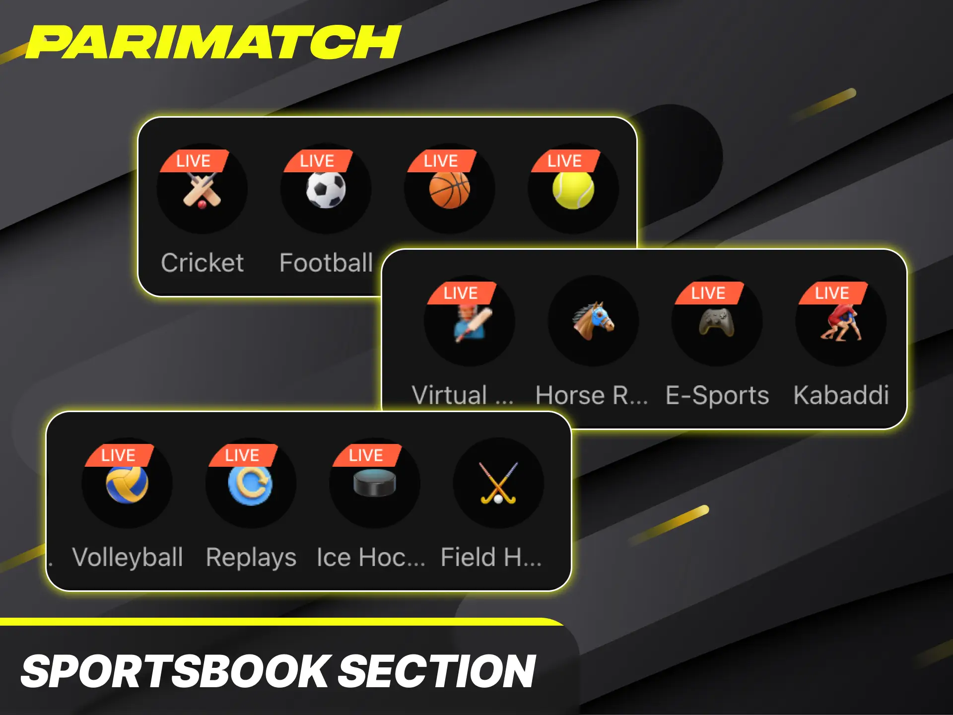 Bet on sports events with competitive odds directly in the Parimatch app sportsbook panel.