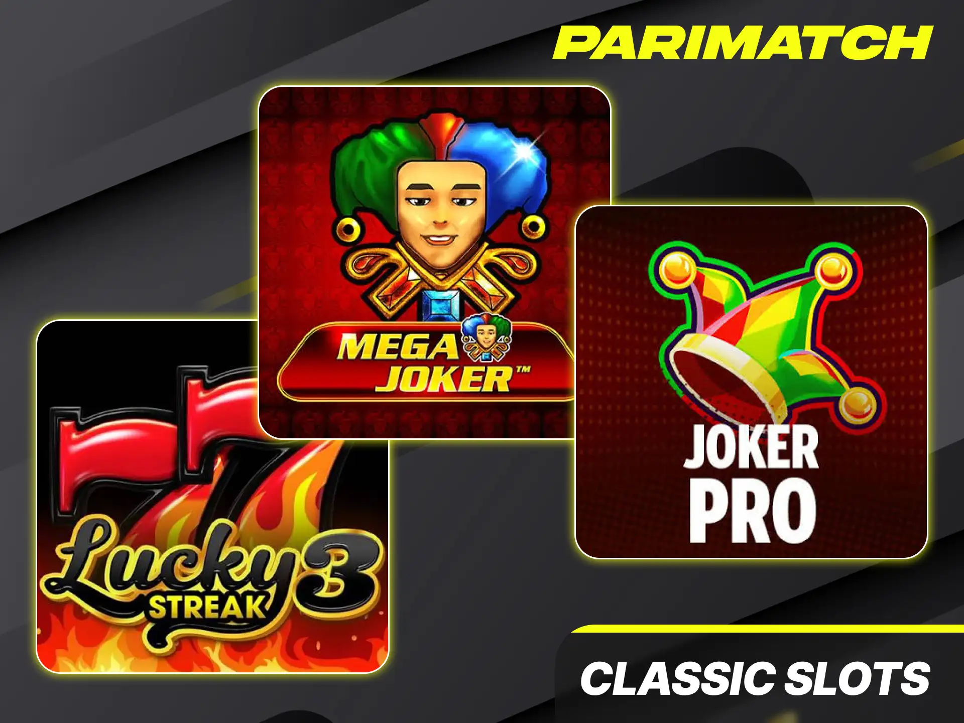 Play traditional three-reel fruit machines inside the classic slots category at Parimatch slots.
